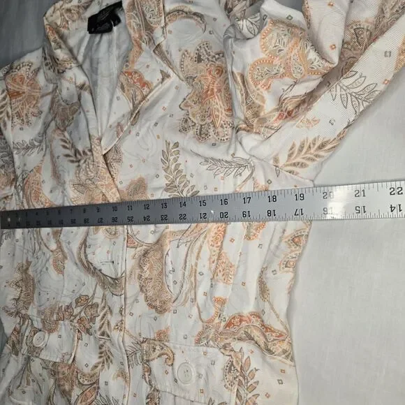 Peck & Peck Fall/Spring Jacket (Tag 14) Measures Like Med Floral Paisley See Pic - Picture 8 of 10